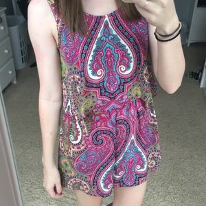 Patterned pink romper